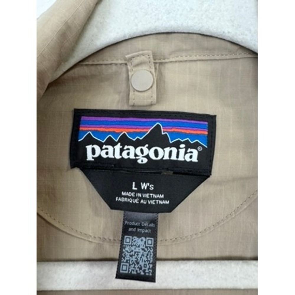 Patagonia Women Tan Recycled Nylon Ripstop Utility Jacket Size Large - Picture 3 of 6